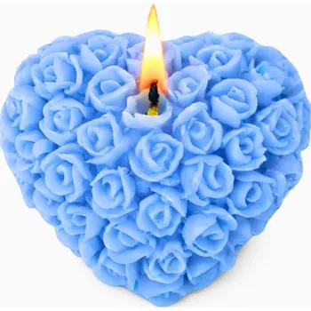 Svíčka Vonná svíčka Růžičkové srdíčko | 25 g | Svíčkománie3D | Barva: Modrá