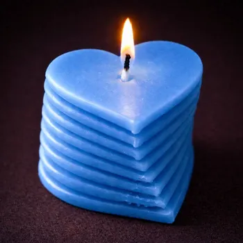 Svíčka Vonná svíčka Srdíčkový sloup | 65 g | Svíčkománie3D | Barva: Modrá