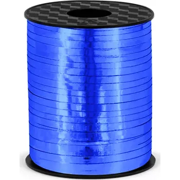 Stuha Lesklá plastová modrá stuha na balonky a dárky 458 m