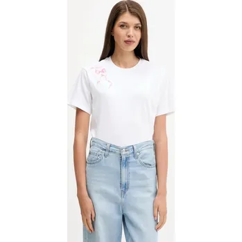 Bavlněné tričko adidas W CO BOW T JX1322 bílá 00X, vel. L