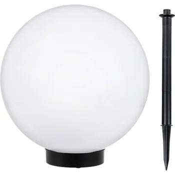 Venkovní osvětlení Zahradní solární LED lampa velká volně stojící GB166 25x25x58cm koule, bílá