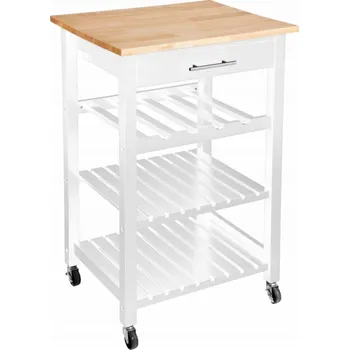 Servírovací stolek Atmosphera Dřevěný kuchyňský vozík s policemi 58 x 48 x 87,5 cm