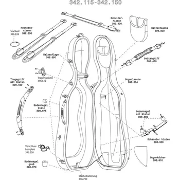 Smyčcový nástroj GEWA Made in Germany Náhradní díly - Pouzdro pro čelo Idea FuturaDeska s nosným kroužkem 94725
