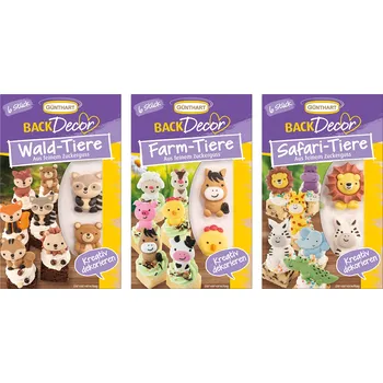 Jedlá dekorace na dort Cukrová dekorace Zvířátka ze safari Günthart Back Decor