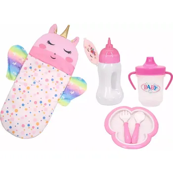 Doplněk pro panenku Spací pytel a sada nádobí pro panenku