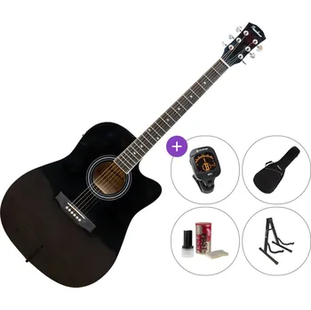 Elektroakustická kytara Pasadena SG028CE SET Black Elektroakustická kytara Dreadnought