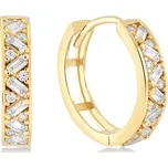 Lillian Vassago Kroužkové zlaté náušnice zdobené zirkony 1,4 cm