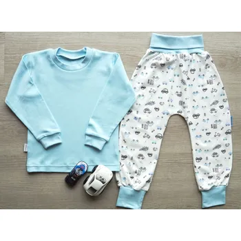 Chlapecké pyžamo AMÁLKA Bavlněné pyžamo s autíčky, modré Velikost: 98