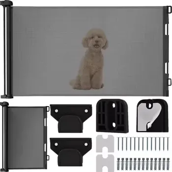 Dětsný nábytek Výsuvná bezpečnostní roleta do dveří – černá – 157 cm