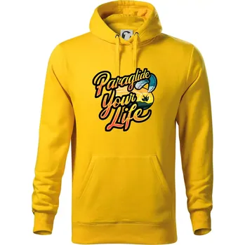 Pánská mikina Paraglide your life - Mikina pánská Cape s kapucí - M ( Žlutá )