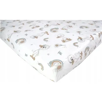 Prostěradlo PROSTĚRADLO BAVLNĚNÉ S GUMOU BAVLNA 40x90 cm do kolébky, kočárku, s motivem kachniček