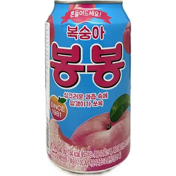 Limonáda Haitai nápoj broskvový s dužinou 345ml [KOR]