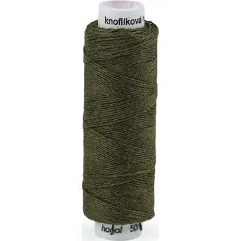 Nit Nitě lněné knoflíkové 50 m, střední, 687 zelená khaki
