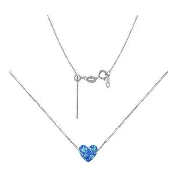 Náhrdelník NBS03-OP05 Stříbrný náhrdelník srdce opál