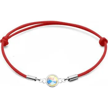 Náramek NUBIS® Stříbrný textilní náramek s kamenem Crystals from Swarovski® AB - SX128-AB