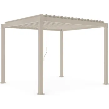 Pergola BIZZOTTO Světlá hliníková pergola s uzavíracími lamelami GARDA 3x3 m 0796085