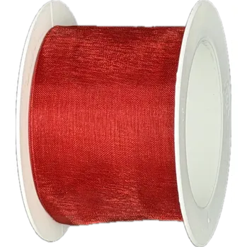 Stuha Stuha organzová ORGANDY Burgundy Wine bordó 40mm x 4m (7,-Kč/m) (Stuha organzová, barva bordová, průsvitná, oboustranná, čistě řezaná Hot Cut)