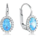 Lillian Vassago Patentové náušnice v bílém zlatě s barevnými a