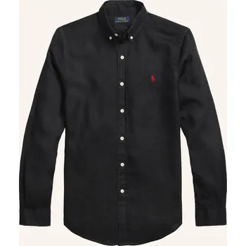 Pánská košile Polo Ralph Lauren Pánská Lněná Košile Custom Fit, černá, 40