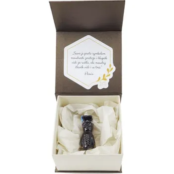 Gadget Skleněná sovička od českých sklářů, Barva střapce 700 - královská modrá , promoce - dárek k promoci