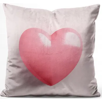 Dekorativní polštářek POVLEČENÍ NA POLŠTÁŘ 40x40 Valentýnské, silný velur velvet 40 cm