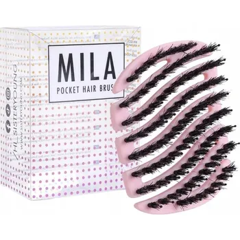 kartáč na vlasy Sister Young Mila Mini kartáč na vlasy s kančími štětinami Pink (Růžový)