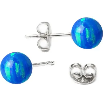 Náušnice NUBIS® Stříbrné opálové náušnice - 6 mm - NBP21-OP05