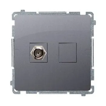 Elektrická zásuvka Anténní zásuvka nástěnná Kontakt-simon stříbrná