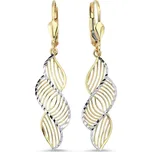 Lillian Vassago Zlaté visací náušnice s gravírem LLV46-GER071