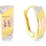 Lillian Vassago Patentové náušnice s gravírem, kombinované zlato