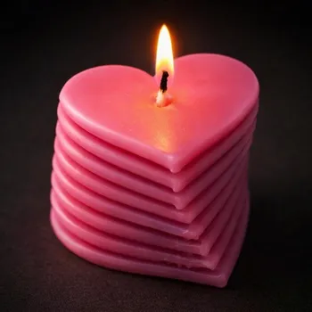 Svíčka Vonná svíčka Srdíčkový sloup | 65 g | Svíčkománie3D | Barva: Růžová