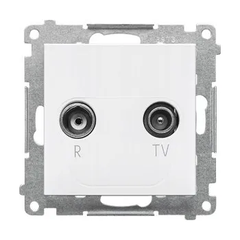 Elektrická zásuvka Anténní zásuvka R-TV koncová Bílá matná Simon 55