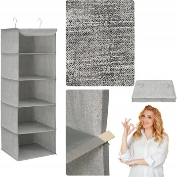 Organizér oblečení SONGMICS Organizér na oblečení do skříně, skládací, šedý