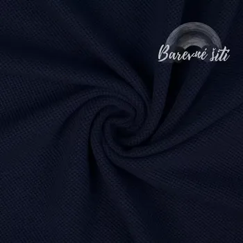 Teplákovina 3D Temně modrá (E) (Teplákovina s 3D efektem)