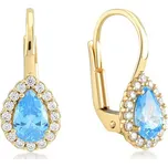 Lillian Vassago Zlaté patentové náušnice s barevnými a čirými