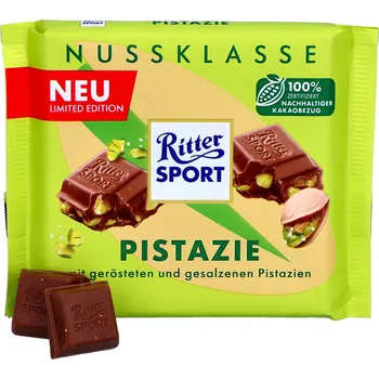 Čokoláda Ritter Sport Čokoláda Mléčná Pistáciová s kousky pistácie 100 g
