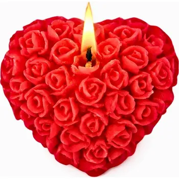 Svíčka Vonná svíčka Růžičkové srdíčko | 25 g | Svíčkománie3D | Barva: Červená