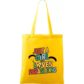 Just a girl who loves paragliding - Taška bavlněná - 42 x 38 cm ( Žlutá )