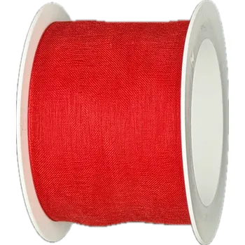 Stuha Stuha organzová ORGANDY Ruby Red červená 40mm x 4m (7,- Kč/m) (Stuha organzová, barva červená, průsvitná, oboustranná, čistě řezaná Hot Cut)