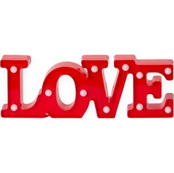 Lampička Nápis LOVE LED Lampička Červená Dekorace Romantická Valentýn Na Stůl