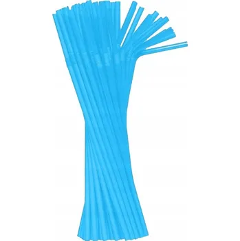 Barevná modrá plastová brčka 50 ks.