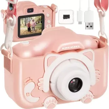 Digitální kompakt Digitální fotoaparát pro děti s 32GB kartou - růžový