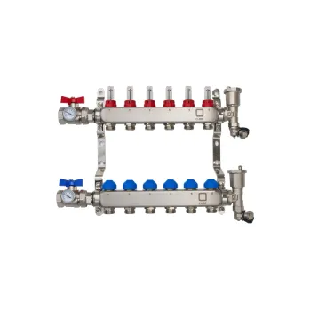 rozdělovač topení Rozdělovač pro podlahové topení CUBE - 2 okruhy, - s přímými kul. uzávěry