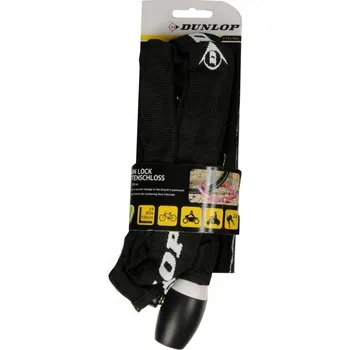 Zámek na kolo ZÁMEK NA KOLO DUNLOP ŘETĚZOVÝ ZÁMEK DÉLKA 120 CM ČERNÝ