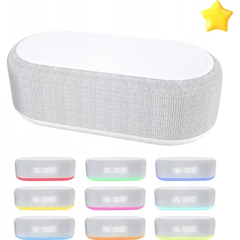 Hodiny BLUETOOTH REPRODUKTOR NA NOČNÍ STOLEK S LAMPOU A 15W NABÍJEČKOU, BUDÍK S HUDBOU