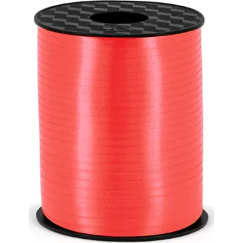 Stuha Plastová dekorační stuha červená na balónky 458 m