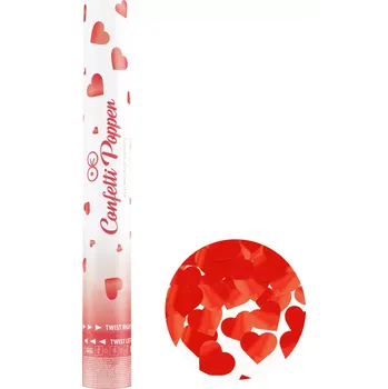 Konfeta Metalické červené konfety srdíčka na párty