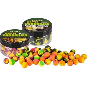 Boilies Traper Wafter Duo Boilies 16mm - 40 g Příchuť: Halibut/Česnek
