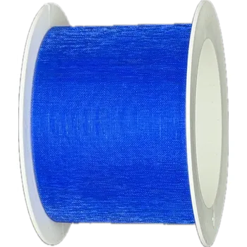 Stuha Stuha organzová ORGANDY Royal Blue tmavě modrá 40mm x 4m (6,- Kč/m) (Stuha organzová, barva tmavě modrá, průsvitná, oboustranná, čistě řezaná Hot Cut)