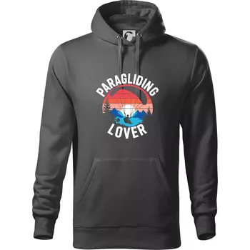 Pánská mikina Paragliding lover - Mikina pánská Cape s kapucí - 5XL ( Ocelově šedá )